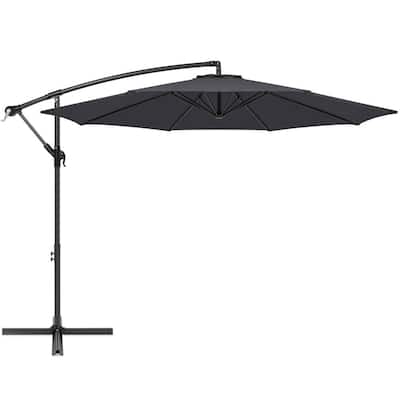 10 ft. Cantilever Tilt Patio Umbrella in Gray