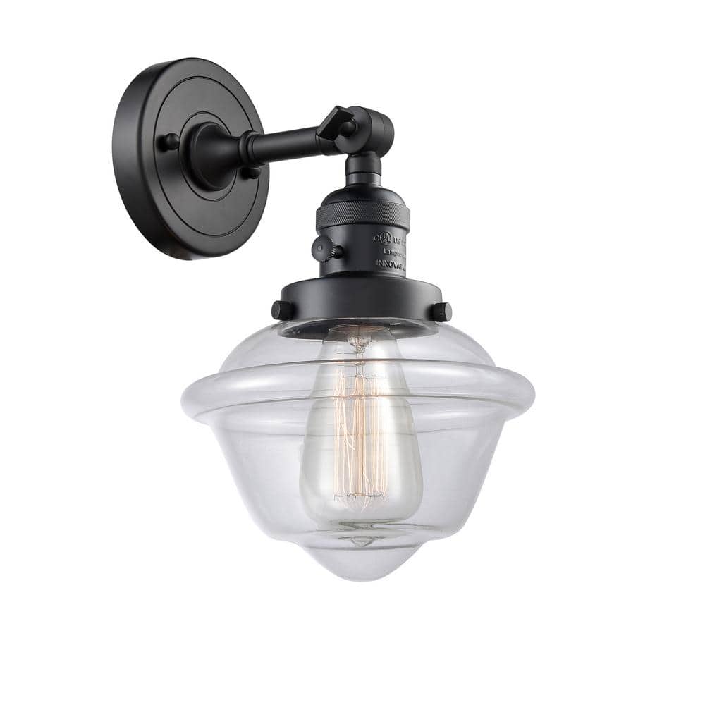 Oxford 1-Light Clear, Matte Black Wall Sconce with Clear Glass Shade price history on PriceWatchPro