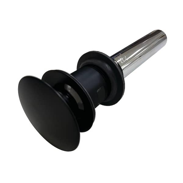 Kingston Brass Brass Push Pop-Up Bathroom Sink Drain with Overflow in Matte Black