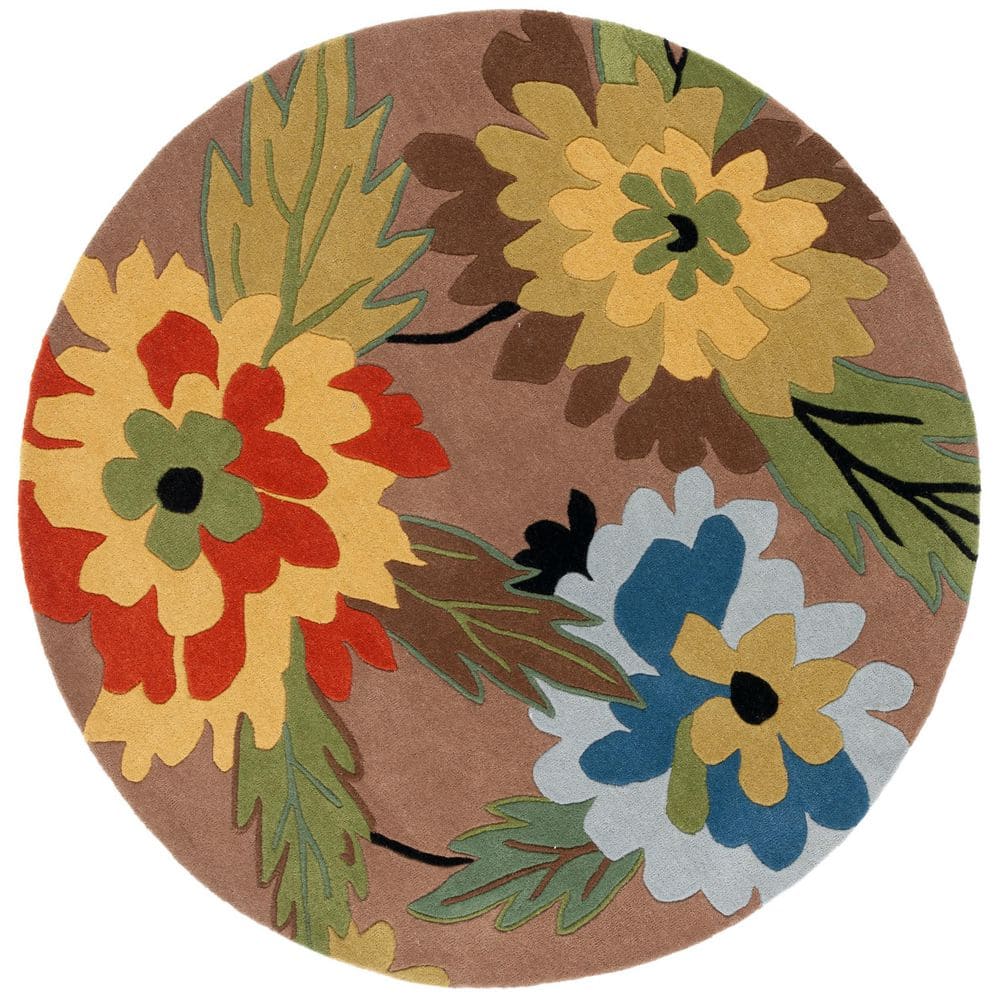 Soho 6 ft. x 6 ft. Brown/Multi Botanical Floral Round Area Rug price history on PriceWatchPro