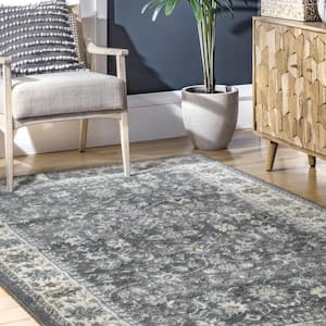Mikayla Classic Floral Gray 7 ft. x 9 ft. Area Rug