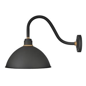 Foundry Medium 1-Light Textured Black Outdoor Wall Sconce
