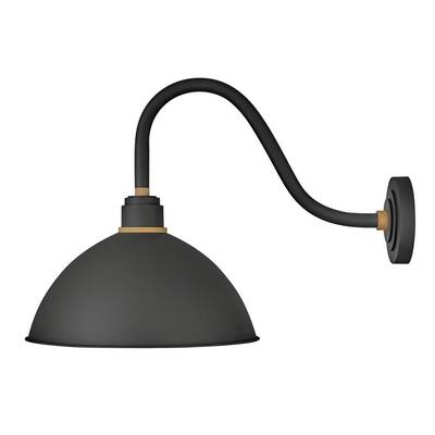 Foundry Medium 1-Light Textured Black Outdoor Wall Sconce