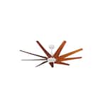 Liberator WiFi 72 in. Indoor/Outdoor Pure White/Natural Cherry Smart Ceiling Fan with Remote Control