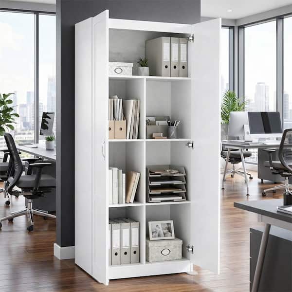 digne hugeT white ディニュ WONDER COMFORT White 71 in. H Wooden Accent Storage Cabinets