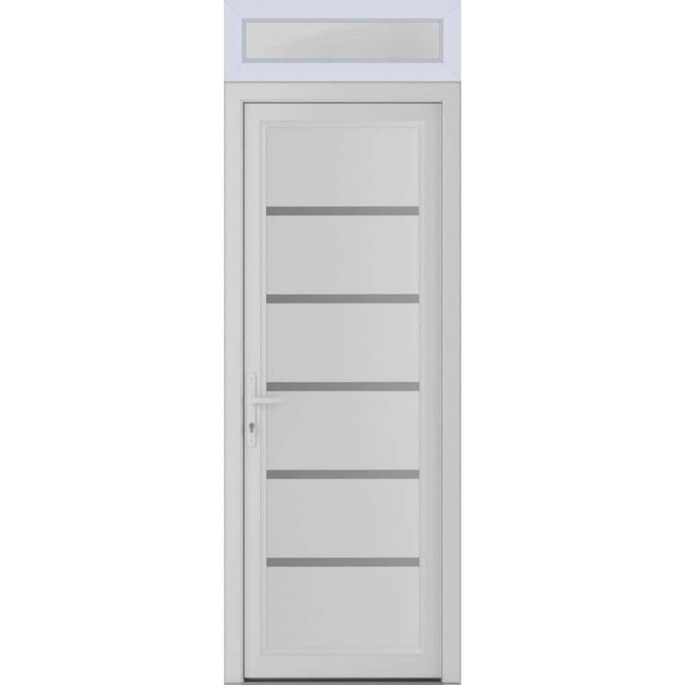 30 in. x 94 in. Right-hand/Inswing Frosted Glass White Silk Steel Prehung Front Door with Hardware price history on PriceWatchPro