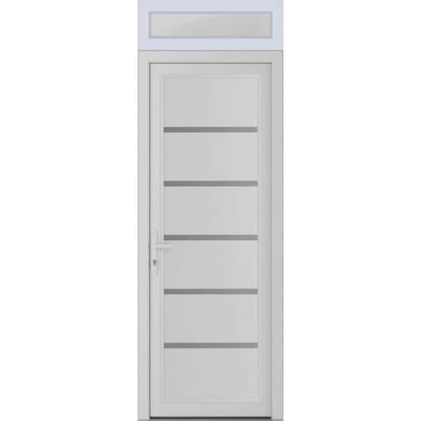 VDOMDOORS 36 in. x 80 in. Right-Hand/Inswing Frosted Glass White Silk Steel Prehung Front Door with Hardware