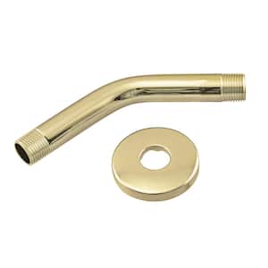 6 in. Shower Arm with Flange in Polished Brass