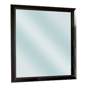 Janine 37.38 in. H x 37.38 in. W Classic Square Framed Black Accent Mirror