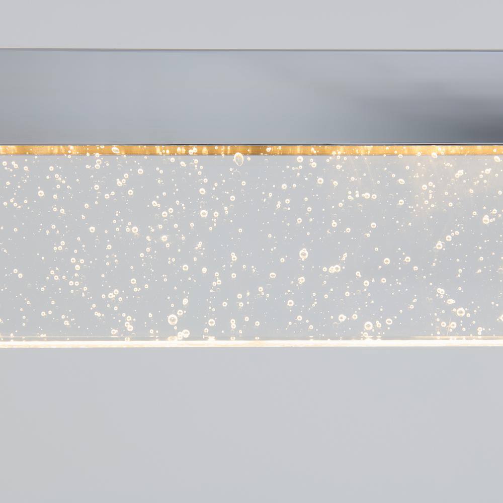 Essence Bar Chrome Linear LED Pendant Light with Bubble Glass