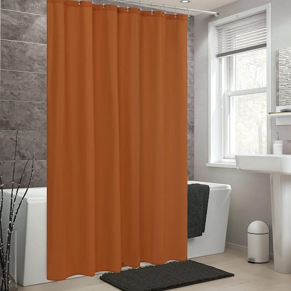 Orange fabric shower deals curtain