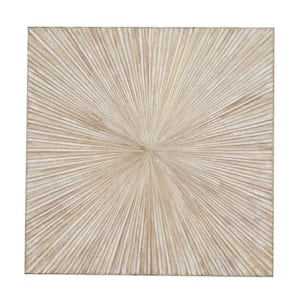 48 in. x  48 in. Wood Brown Handmade Carved Starburst Wall Decor