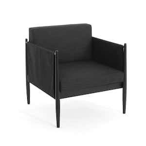 Richly Rari Aluminum Outdoor Club Chair with Black Cushions