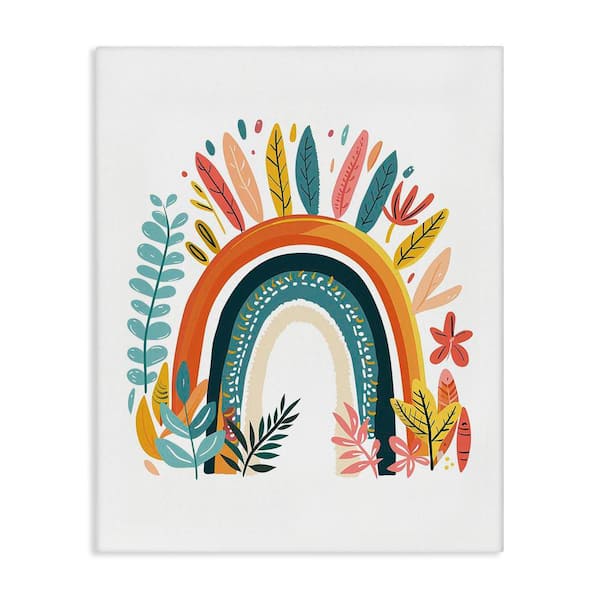 Stupell Industries Boho Rainbow Blooms by LSR Design Studio Unframed Nature Graphic Art Print 30 in. x 24 in.
