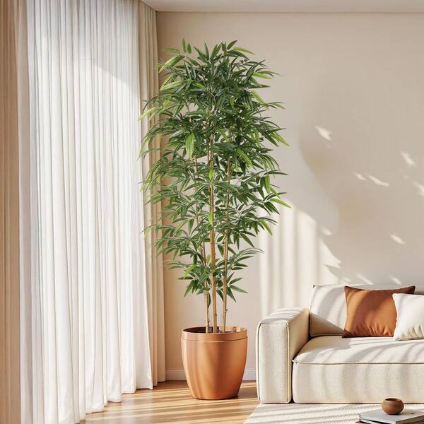 DR.Planzen 7 ft.Artificial Bamboo Tree Plant with Silk Leaves