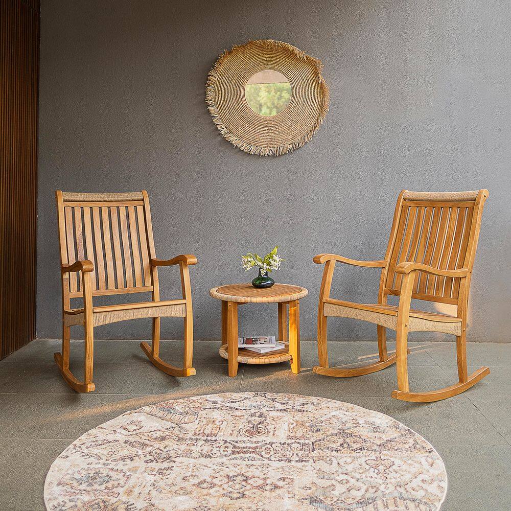Marrakesh 3-Piece Teak Rocker Patio Conversation Set price history on PriceWatchPro