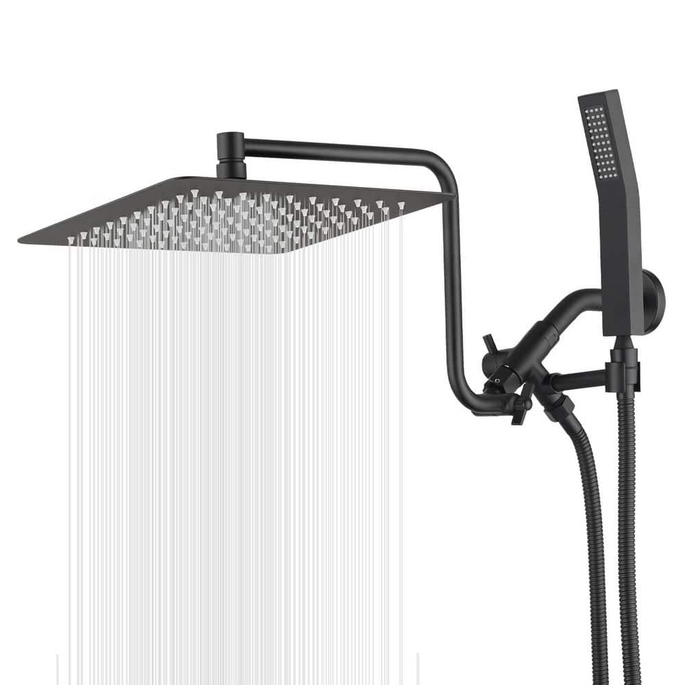 Tensi Rainfall Shower Faucet Combo 3-Spray 10 in. Wall Mount Dual Shower Heads and Handheld Shower Head in Matte Black price history on PriceWatchPro