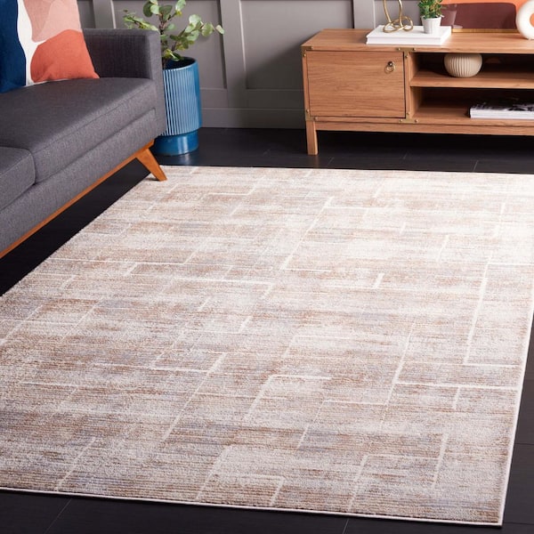 Whisper 9 ft. x 12 ft. Beige/Light Beige Distressed Abstract Area Rug