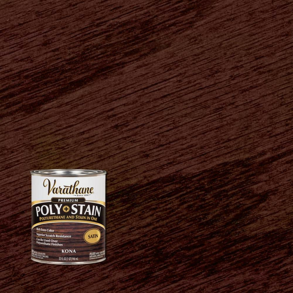 Varathane 1 Qt Kona Satin Oil Based Interior Stain And Polyurethane 349566 The Home Depot