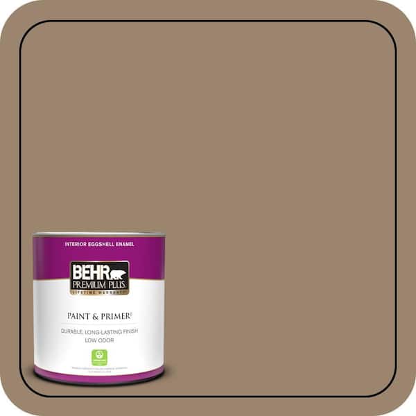 BEHR PREMIUM PLUS 1 qt. #MQ2-48 Sturdy Brown Eggshell Enamel Low Odor Interior Paint & Primer