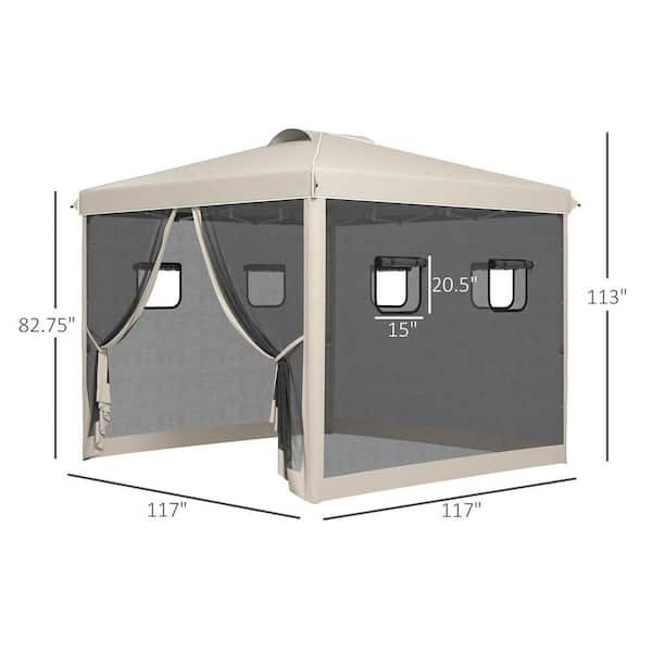 Zeus & Ruta 10 ft. x 10 ft. Pop Up Canopy Tent with Netting
