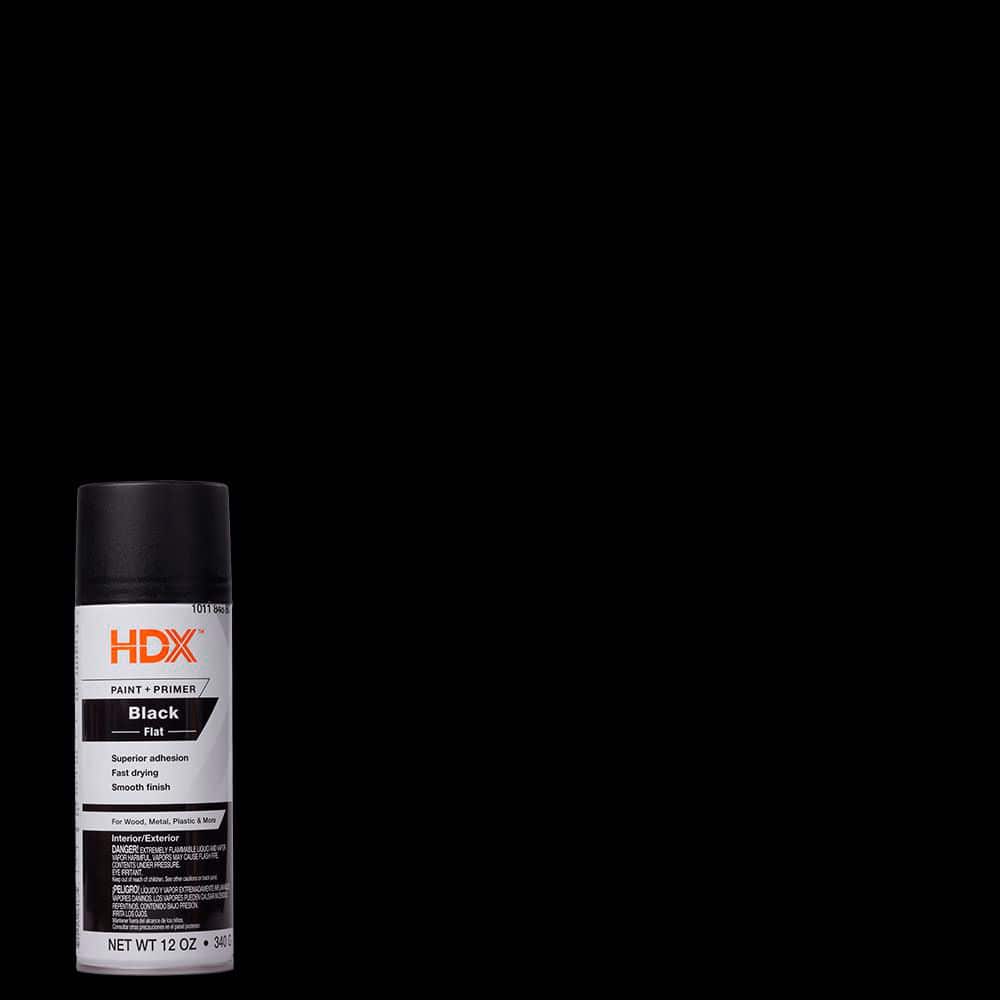 HDX 12 oz. Paint and Primer Flat Black Spray Paint 680037-3 - The