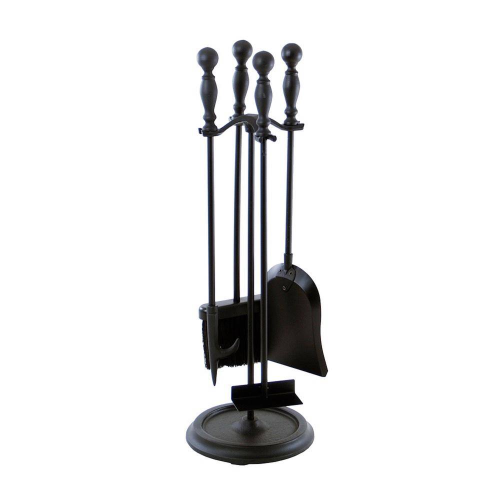 Black Cast Iron 24" Traditional Fireplace Tool Set