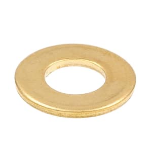 5/16 in. x 3/4 in. O.D. SAE Solid Brass Flat Washers (50-Pack)