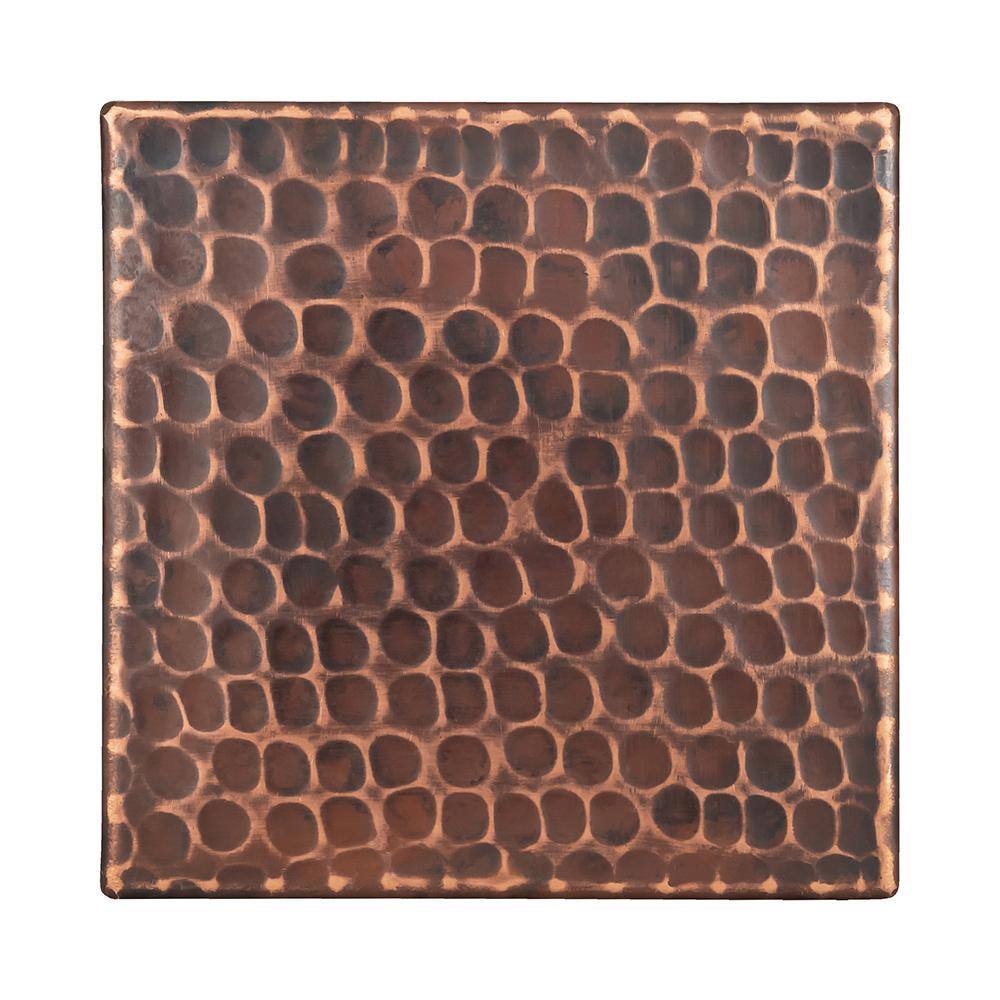 4" x 4" Hammered Copper Tile with Oil Rubbed Bronze Finish