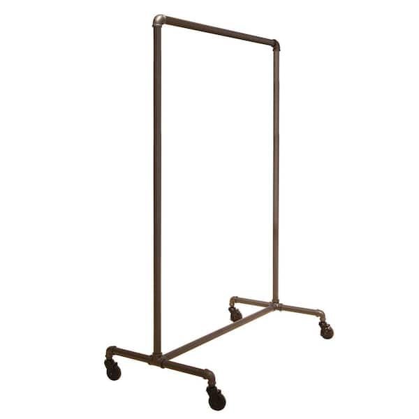 Econoco Pipeline Gray Steel Rolling Clothes Rack 51 in. W x 64 in. H