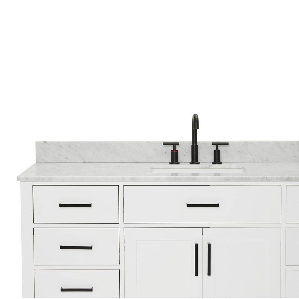 Hepburn 61" White Marble Top Single Basin Vanity Set