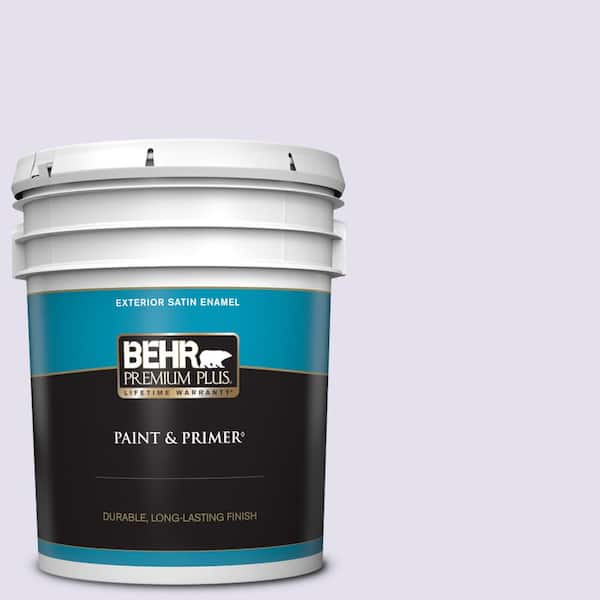 BEHR PREMIUM PLUS 5 gal. #650C-2 Powdery Mist Satin Enamel Exterior Paint & Primer