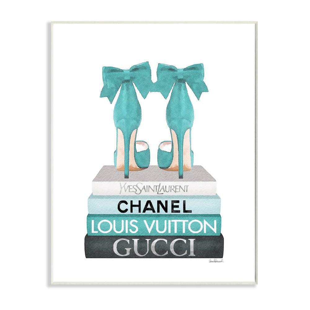 Stupell Industries Turquoise Bow Heels on Books Women's Fashion by ...