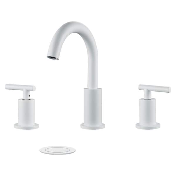 androme 8 in. Widespread 2 Handle Bathroom Faucet in White
