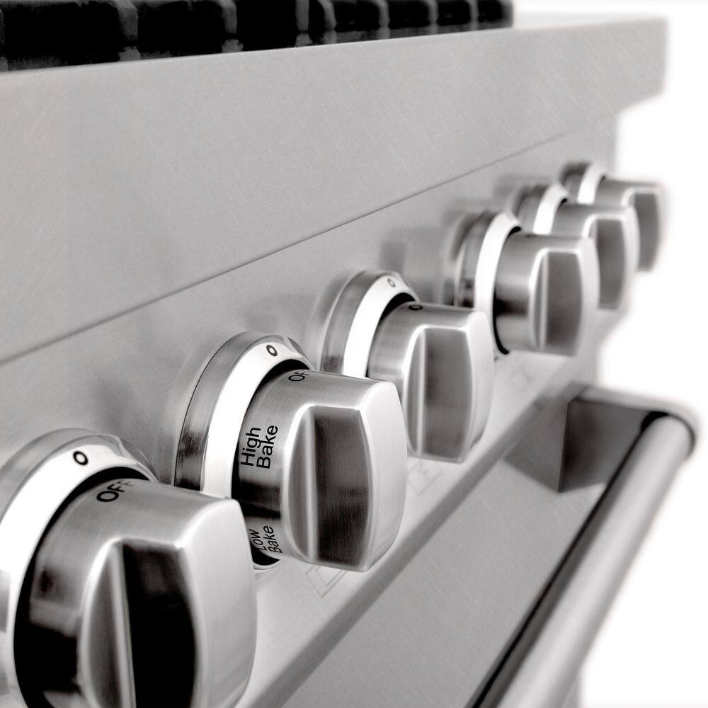 ZLINE 48" Stainless Steel Dual Fuel Range with Brass Burners