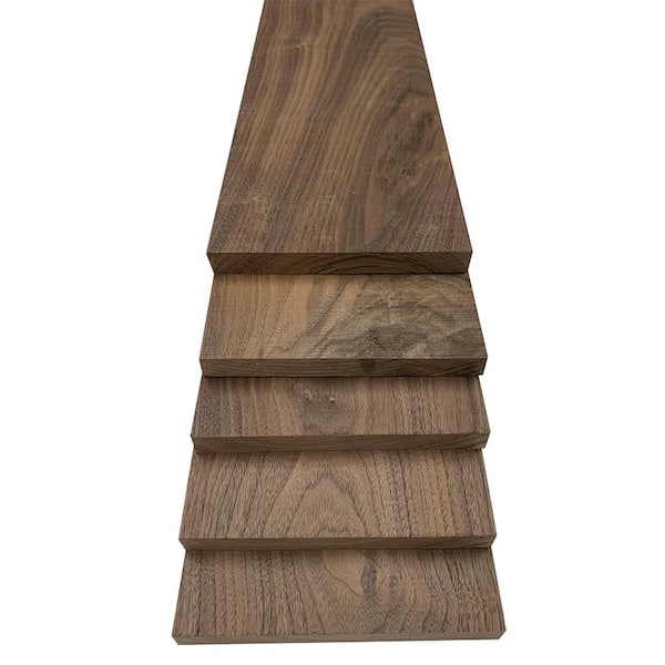 Swaner Hardwood 3/4 in. x 7.5 in. x 36 in. Unfinished Walnut Riser (2-Pack)