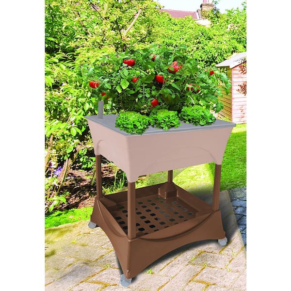 Raised Garden Bed Stand Accessory Kit in Earth Brown