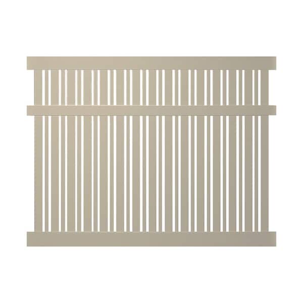 Weatherables Davenport 6 ft. H x 8 ft. W Khaki Vinyl Semi-Privacy Fence Panel Kit