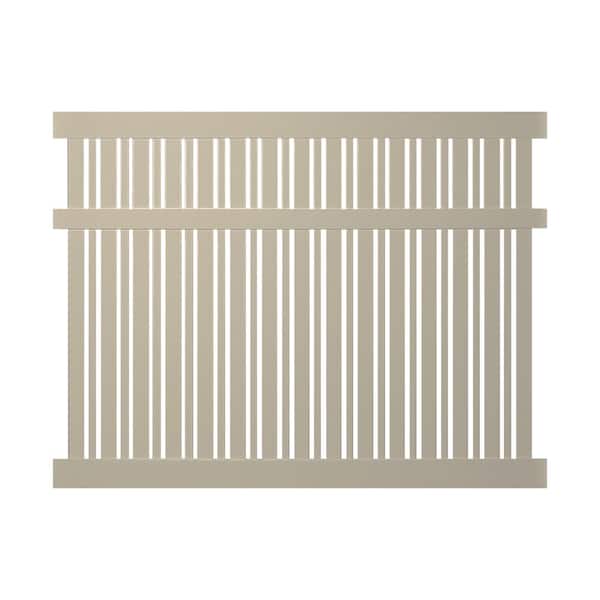Davenport 6 ft. H x 8 ft. W Khaki Vinyl Semi-Privacy Fence Panel Kit