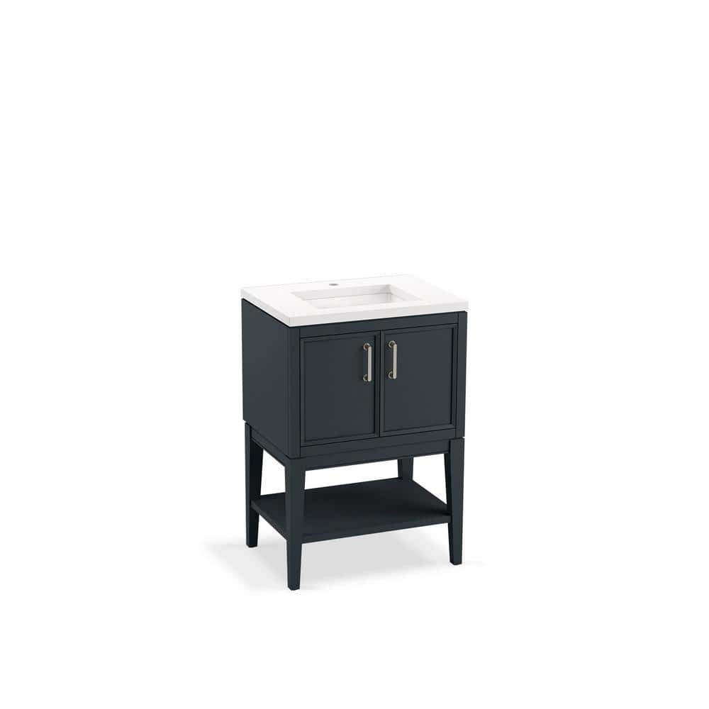Winnow 24" Slate Gray Freestanding Single Bathroom Vanity with Quartz Top