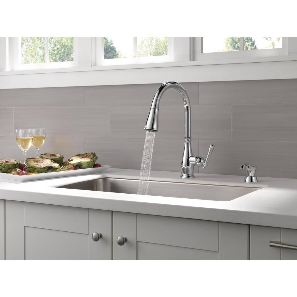 Chrome High-Arc Kitchen Faucet with Pull-Out Spray