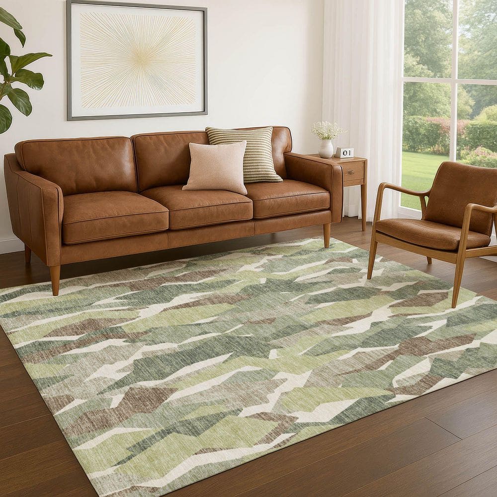 Chantille Machine Washable Indoor/Outdoor Abstract ACN2329 Fern 5 ft. x 7 ft. 6 in. Area Rug price history on PriceWatchPro