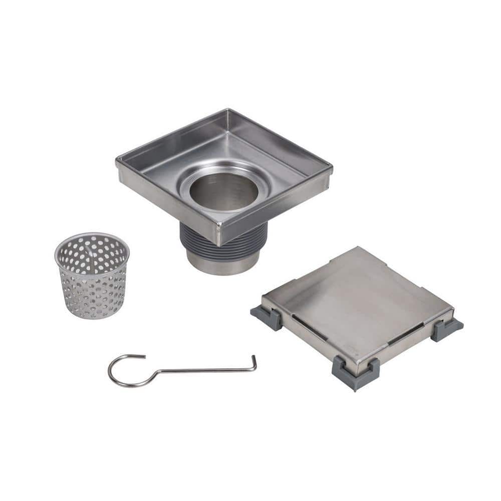 6" x 6" Stainless Steel Tile-In Shower Drain Cover