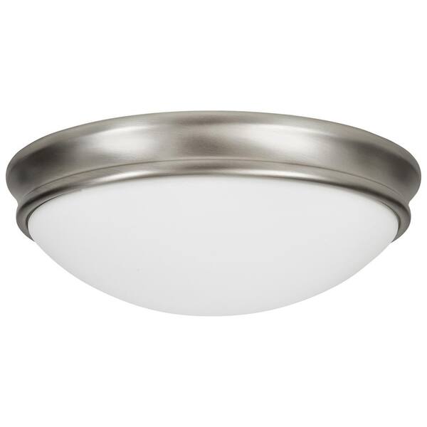 Access Lighting - Atom 14 in. 3-Light Brushed Steel Flush Mount