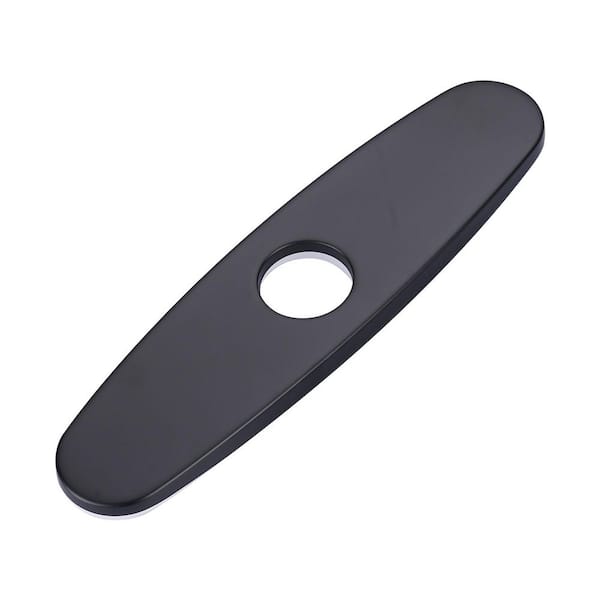 10 in. Stainless Steel Kitchen Sink Faucet Hole Cover Deck Plate Escutcheon in Matte Black