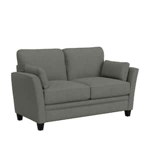 Grant River 60 in. Flared Arm Polyester Modern Rectangular Removable Cushions Loveseat Gray
