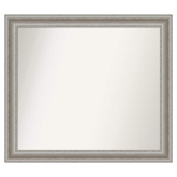 Amanti Art Parlor Silver 41.5 in. x 36.5 in. Cusom Non-Beveled Framed Bathroom Vanity Wall Mirror