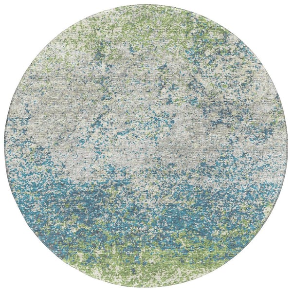 Addison Rugs Rylee Green 8 ft. x 8 ft. Geometric Indoor/Outdoor Area Rug
