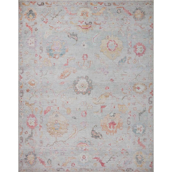 Elysium Silver/Multi 9 ft. 6 in. x 9 ft. 6 in. Round Printed Vintage Botanical Area Rug
