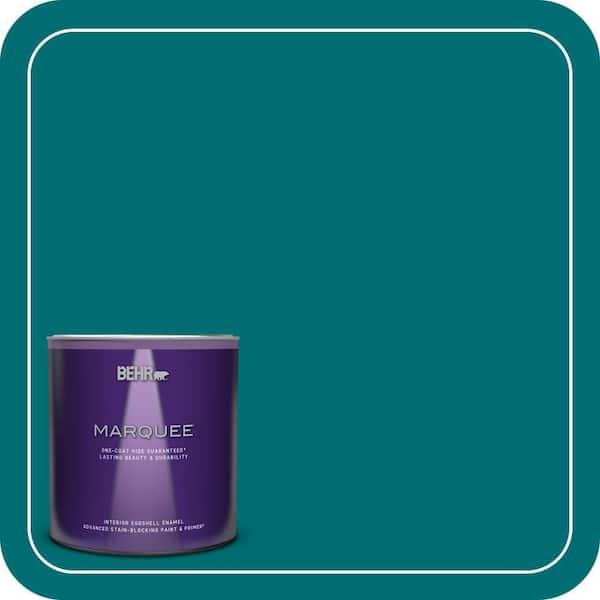BEHR MARQUEE 1 qt. #MQ6-35 Teal Motif One-Coat Hide Eggshell Enamel Interior Paint & Primer